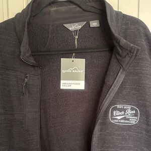 Eddie Bauer Men's Charcoal Sweater Fleece Jacket